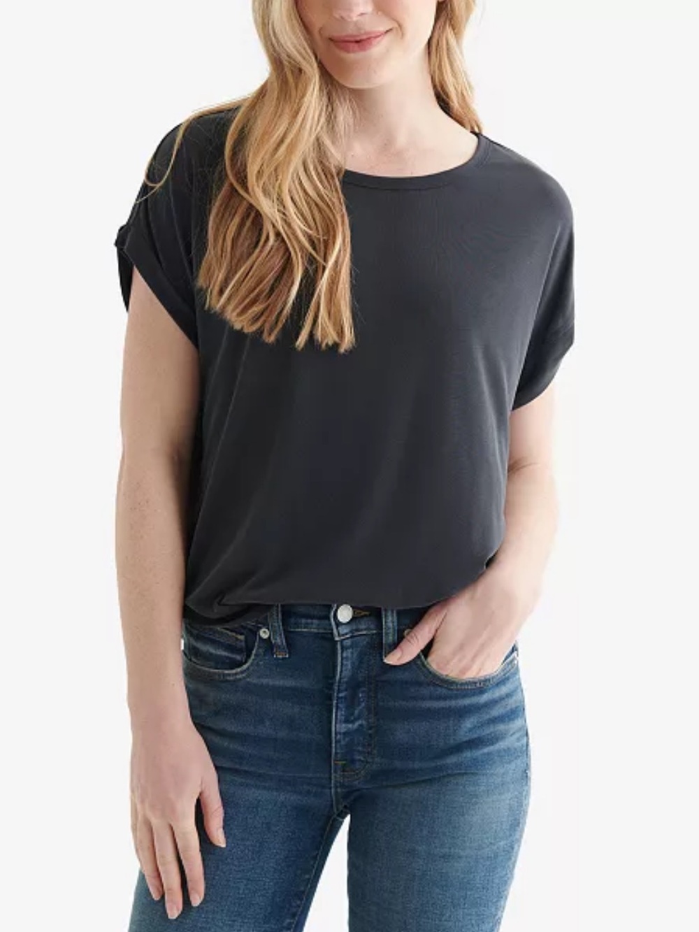 Lucky Brand Women's Short Sleeve Sandwash Dolman T-Shirt - size XS